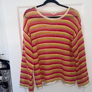 Crochet striped sweater